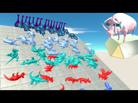 Colors Race To Get a Pink Pig #21  - Animal Revolt Battle Simulator