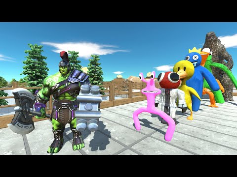 Hulk Warrior Fight Godzilla PYRAMID DEATH RUN - Animal Revolt Battle Simulator