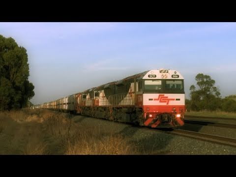 Long SCT Freight Train approaches Geelong - PoathTV Railways, Railroads & Trains