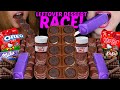 ASMR LEFTOVER DESSERT RACE BABY NUTELLA BIG MILKA OREO CHOCOLATE PURPLE UBE ICE CREAM KITKAT 먹방