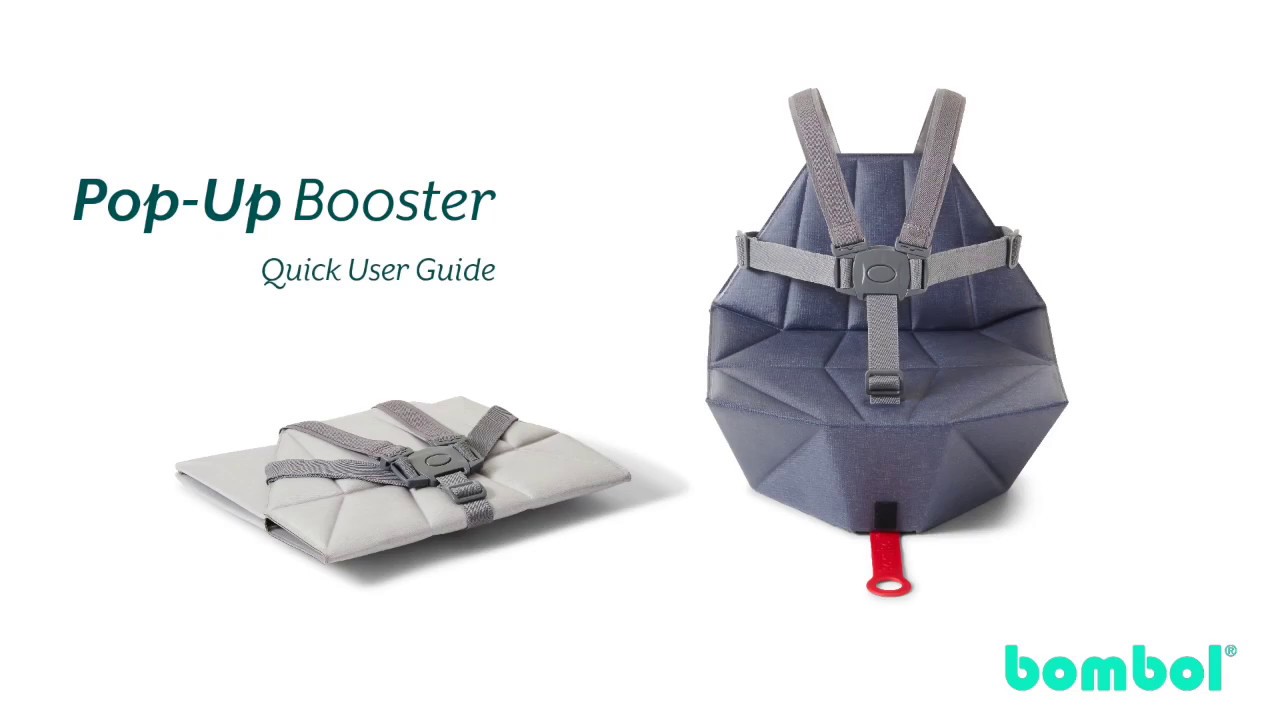 Bombol Pop-Up Booster Seat with Carry Bag, Pebble Grey | ANB Baby