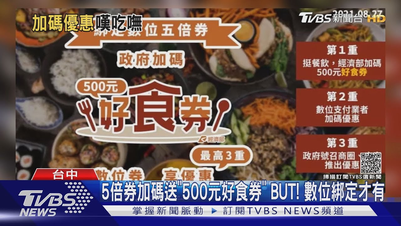 5倍券加碼送「500元好食券」BUT!數位綁定才有