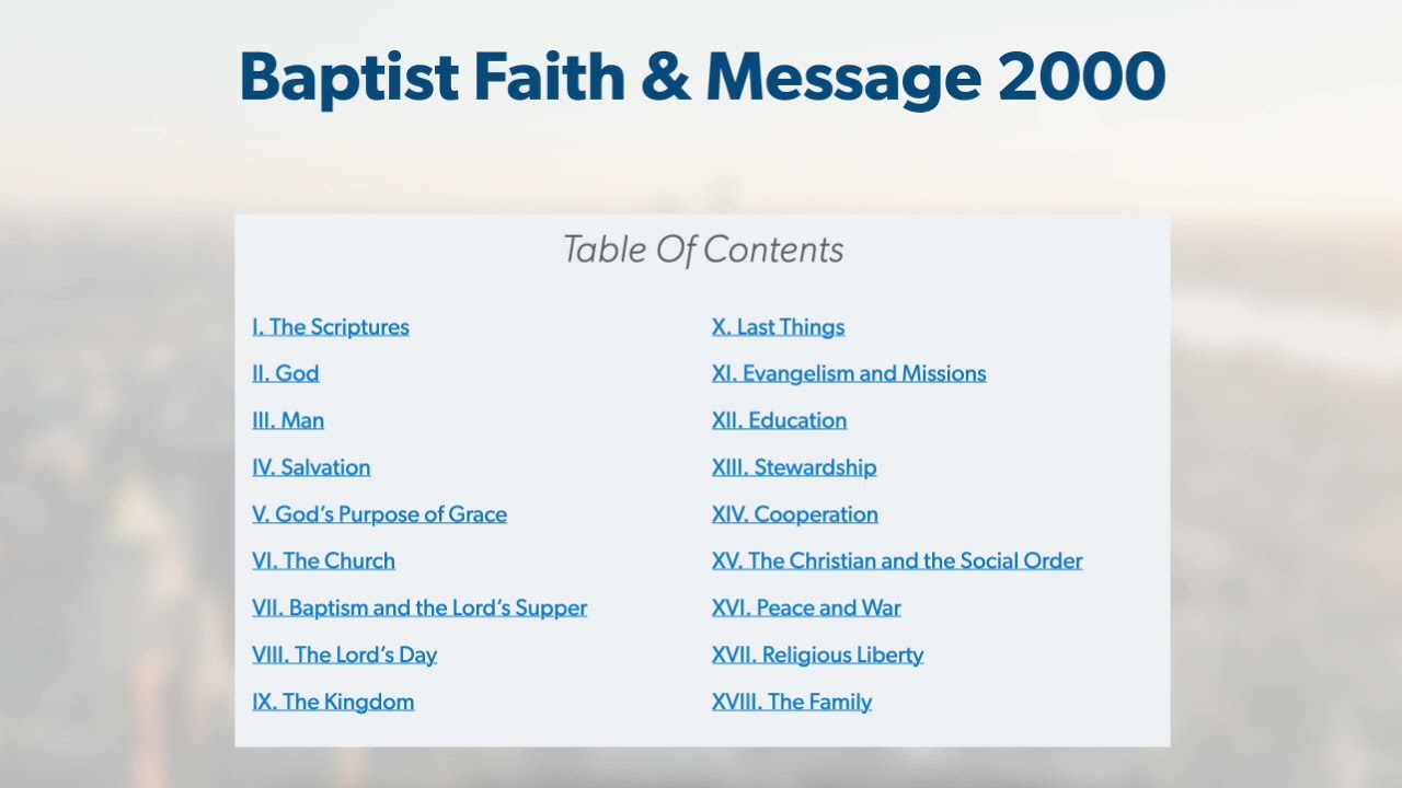 Baptist Faith & Message 2000 - Audio