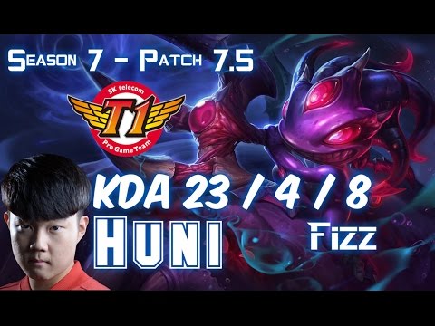 SKT T1 Huni FIZZ vs RUMBLE Top - Patch 7.5 KR Ranked
