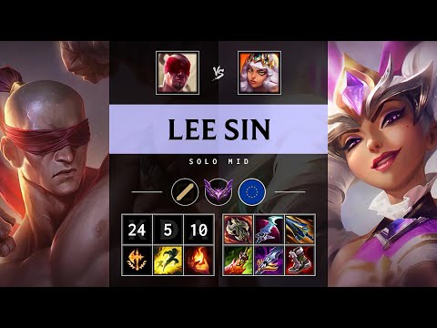 Lee Sin Mid vs Qiyana: Triple Kill, Legendary - EUW Master Patch 14.24