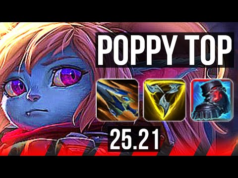 POPPY vs RENEKTON (TOP) | 13/1/3, 8 solo kills, Legendary | KR Master | 25.21