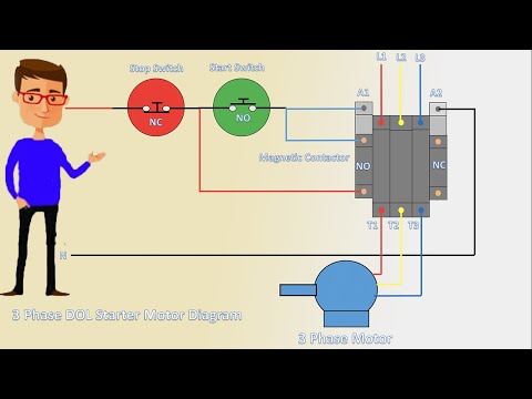 3 phase DOL Starter Motor Diagram | DOL Starter Motor | Starter diagram