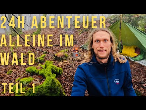 24H Abenteuer alleine im Wald Teil 1 | 24H Bushcraft solo overnight in nature part 1  🔥