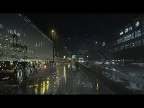 ☔️Driving in the rain mixed with snow❄️for #Sleep #Work #Study