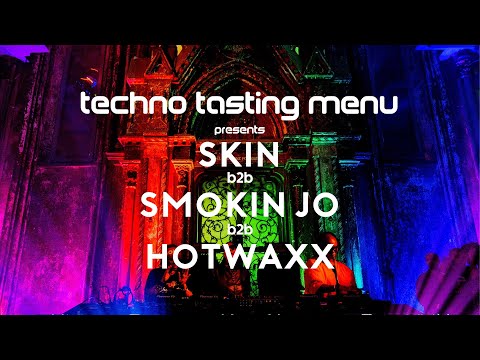 Skin B2B Smokin Jo B2B Hotwaxx at a Decommissioned Synagogue for Techno Tasting Menu