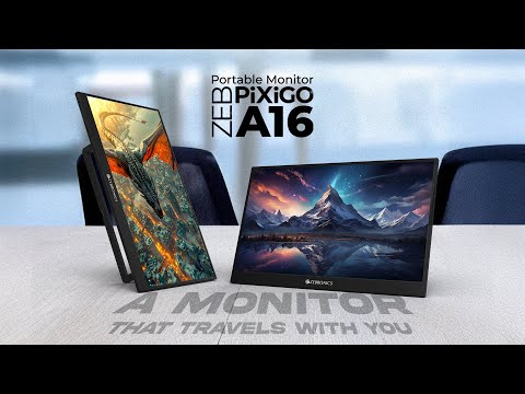 Flat 16 Inch Zebronics Monitor Pixigo A16 Portable Monitor, 1920 x 1080
