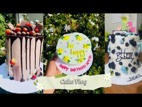 1st කේක් vlog🎂 | chathu"s cake art b/ wela 💚🌚