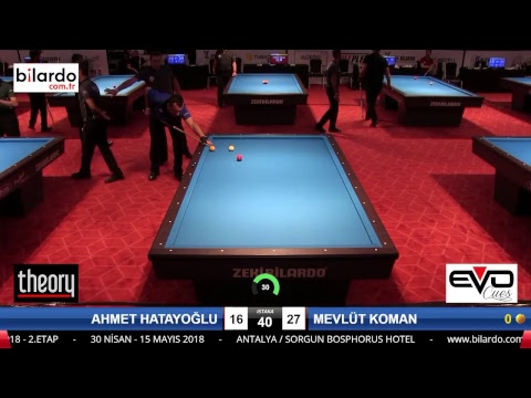 AHMET HATAYOĞLU & MEVLÜT KOMAN Bilardo Maçı - 2018 ERKEKLER 2.ETAP-2.Ön Eleme