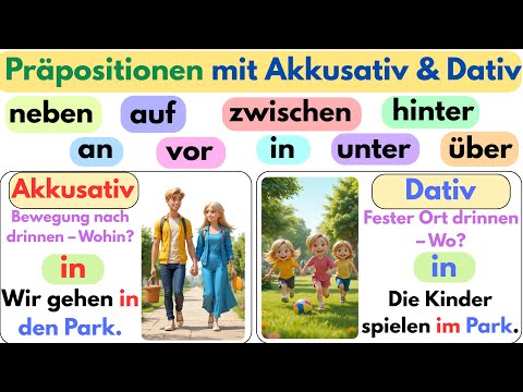 📚 Präpositionen mit Akkusativ & Dativ – Deutsch lernen für Anfänger mit 100 Alltagssätzen