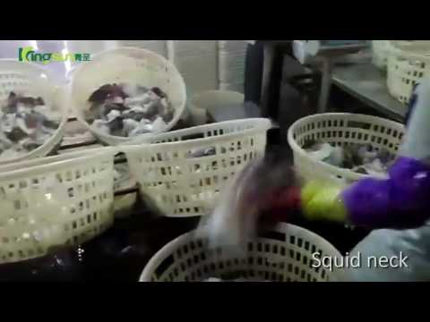 Giant Squid Neck Processing Flow - Kingsun Foods
