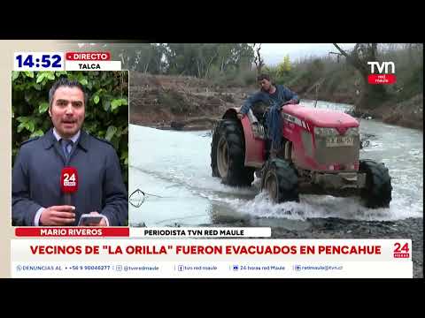 Vecinos de La Orilla en Pencahue evacuaron por desborde de canal | 24 Horas TVN - Red Maule