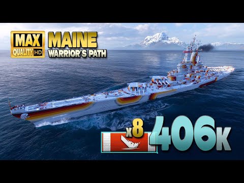 Battleship Maine: Huge +400k and 8 ships destroyed - World of Warships