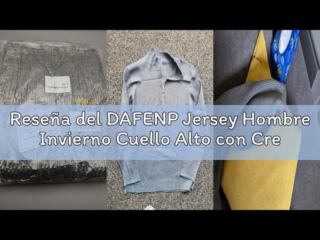 Vídeo relacionado con DAFENP Jersey Hombre Invierno Cuello Alto con Cremallera Suéter Punto Manga Larga Cálido Trabajo Pullover FS6783M-LightGrey-XXL