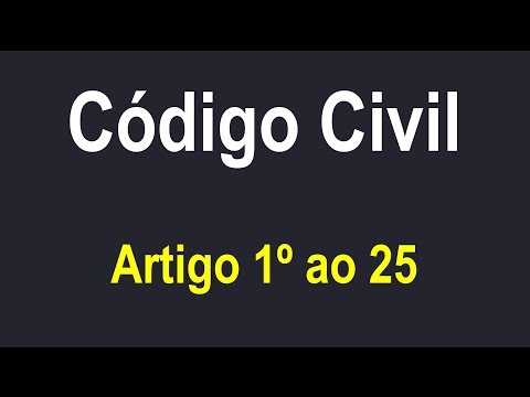 Código Civil em Áudio Art  1º ao 25