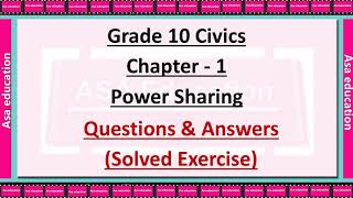 Ch 1 Power Sharing (Civics, Grade 10, CBSE) Solved Exercise with Hindi explanation