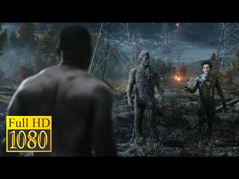 Peter Parker Catches Electro and Sandman in the Forest in the movie Spider-Man: No Way Home (2021)