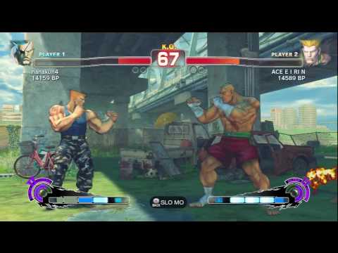 SSF4: ACE E I RI N (Guile) vs. nanakun4 (Sagat)