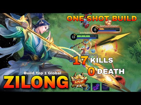 ZILONG ONE SHOT BUILD, BRUTAL DAMAGE!! | Build Top 1 Global Zilong