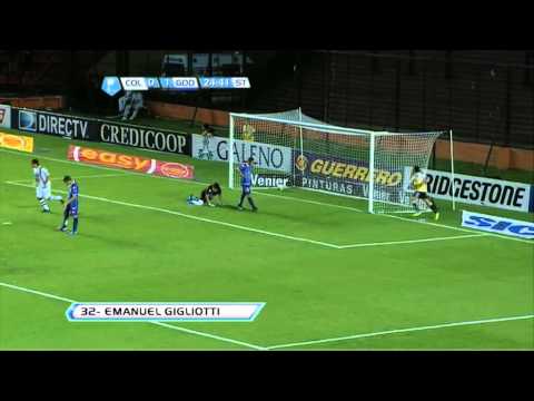 Gol de Gigliotti. Colón 1 Godoy Cruz 1. Torneo Inicial 2012. Fecha 12. Fútbol Para Todos.