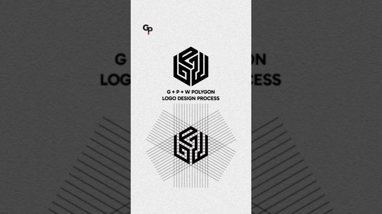 G + P + W Polygon Logo Design Process | Adobe Illustrator Tutorial #logodesign #adobeillustrator