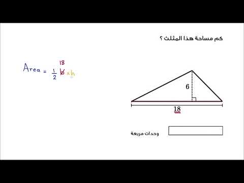 الصف السادس الرياضيات الهندسة مثال إيجاد مساحة المثلث