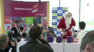 preview picture of video 'Ryanair announces 8 new Shannon routes with Santa.'
