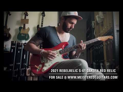 For sale @ www.MEISTEREDEGUITARS.com - 2021 RebelRelic S-61 Dakota Red Relic Strat custom shop