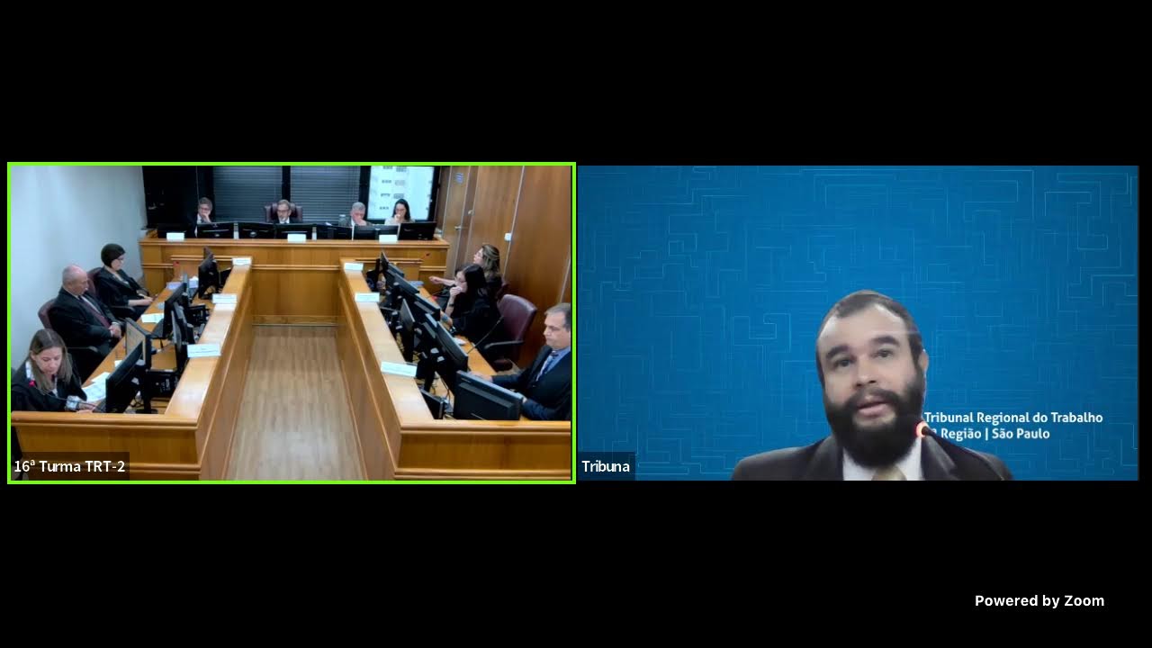 Reunião Zoom de 16ª Turma TRT-2 - Sessão presencial dia 04/12/2024 às 13:00