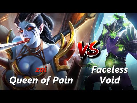 How to Queen of Pain offlane vs Faceless Void/Omniknight (feat. zai) | First 10 minutes
