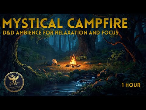 🌙🛖 Mystical Campfire Night | 1 Hour D&D Ambience for Relaxation and Focus