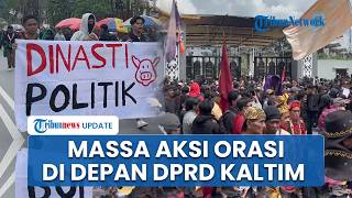Situasi di Depan Gedung DPRD Kaltim, Massa Aksi Mulai Orasi di Atas Mobil Komando Sampaikan Tuntutan