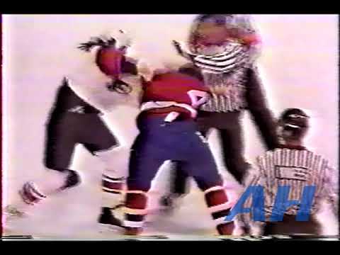 NHL Sep. 28, 1989 Craig Berube,PHI v Kevin Hatcher,WSH Live + (HL) Philadelphia Flyers Washington Ca