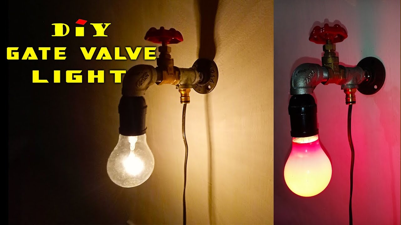 ⭕ DIY Gate Valve Lamp ⦿ Wall Lamp Build Project ⦿ How To Make Industrial Pipe Lamp