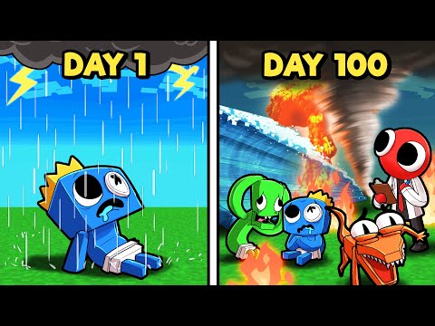 100 DAYS of DISASTERS with RAINBOW FRIENDS! (Minecraft)