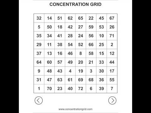 CONCENTRATION GRID - MENTAL FOCUS GRIDS - YouTube