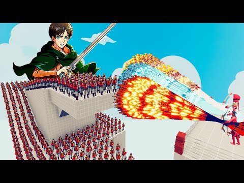 100x EREN YEAGER(ATTACK ON TITAN)+ 2x GIANT vs 3x EVERY GOD - Totally Accurate Battle Simulator TABS
