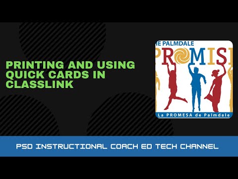 Printing And Using Classlink Quick Cards Tk K 1st Grades