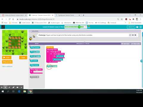 Code.org Express Course: Lesson 12 - Nested Loops in Maze