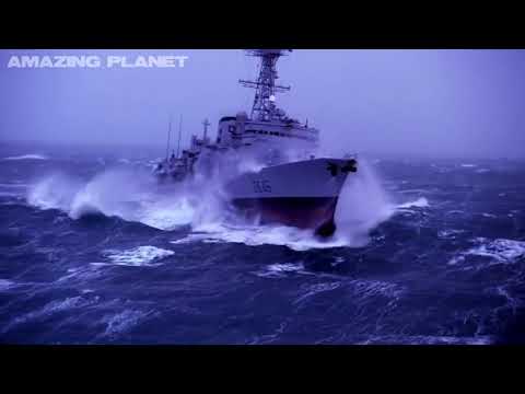 Navy ships in HUGE HEAVY SEAS! Including some of the WORLD S BIGGEST WAVES STORMS ever filmed