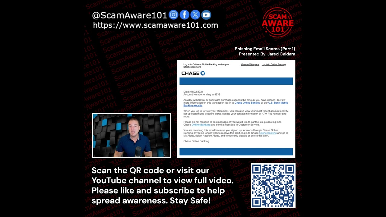 Fake Chase Bank Email Scam (Phishing Email Example) - Recent Online Scams and Fake Emails