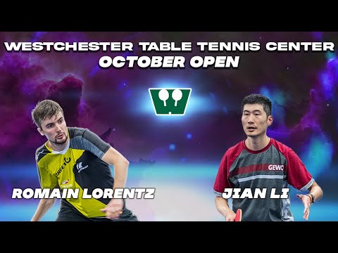 Romain Lorentz Vs Jian Li Westchester Table Tennis Center October 2022 Open Semi Finals  4KHD!