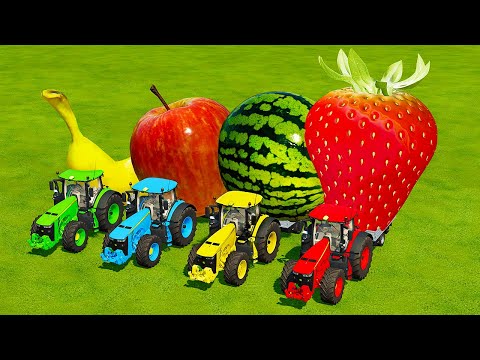 LOAD AND TRANSPORT FRUITS WITH JOHN DEERE TRACTORS - Farming Simulator 22