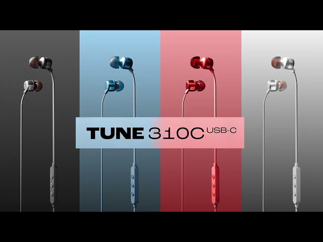 JBL Tune 310C Auriculares con cable USB-C Pure Bass Micrófono y control remoto integrados Negros video
