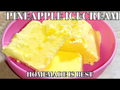 Pineapple Ice cream (Without Ice Maker)Homemade Pineapple Ice cream In Urdu Hindi