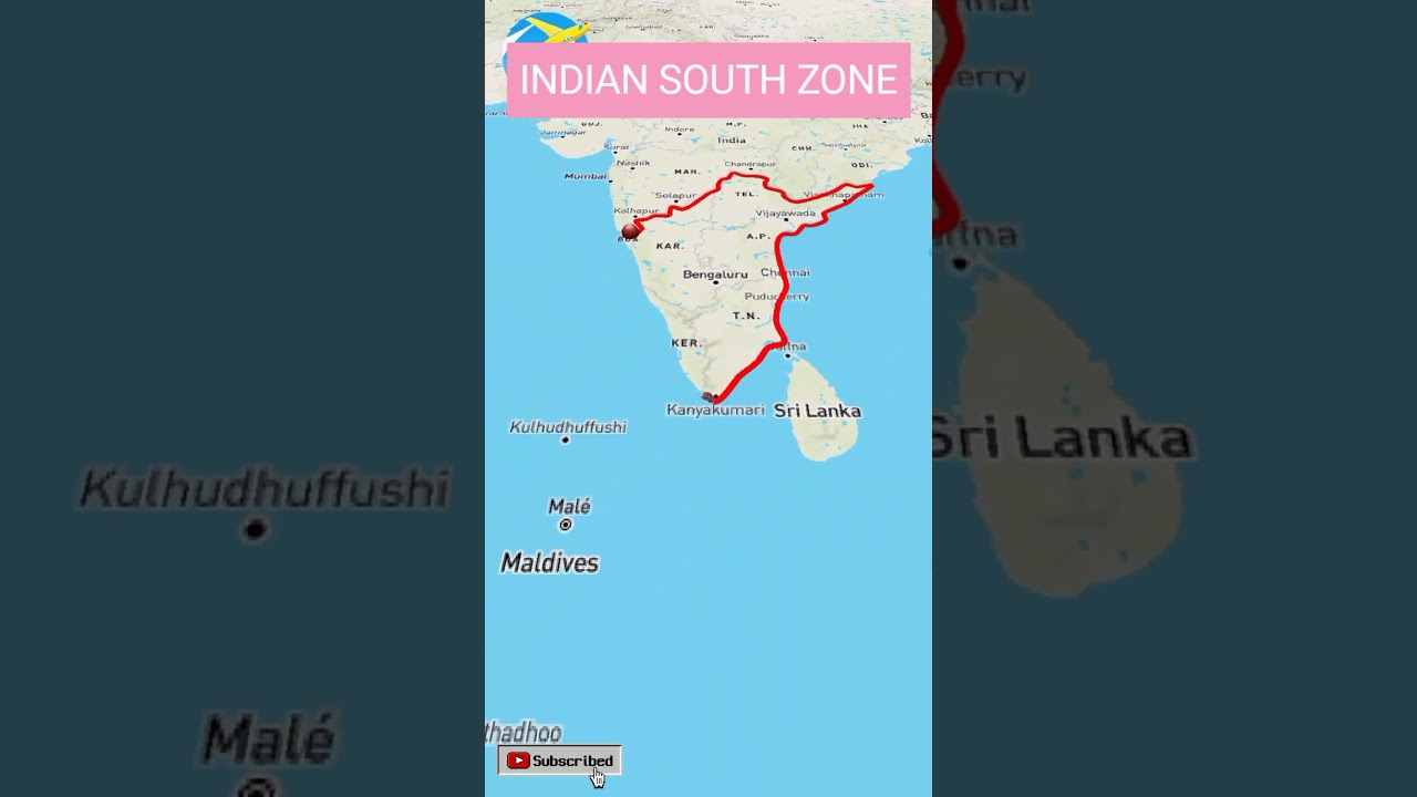 indian South zone map #delhi #india #indian